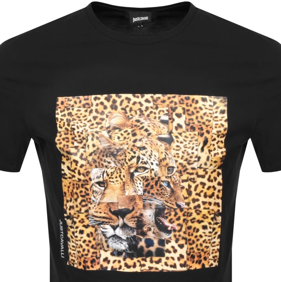 Alternative Image for ProductJust Cavalli Leopard Logo T Shirt Black2